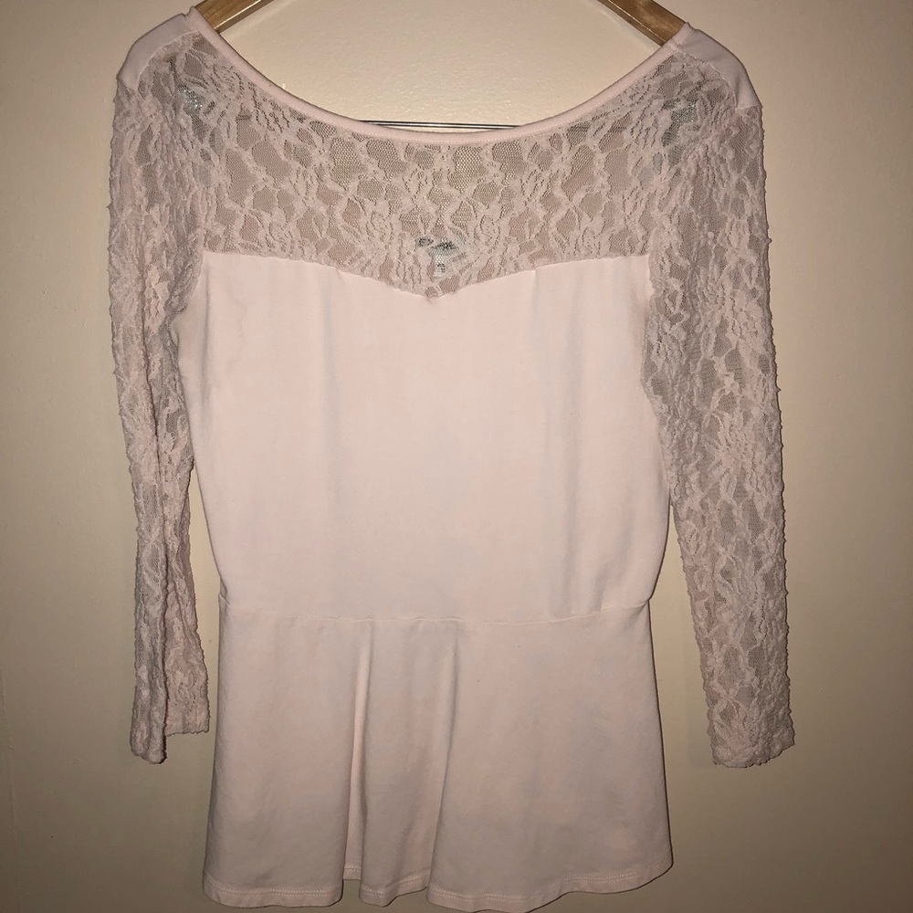 Pink Express peplum top 🎀👚🌸